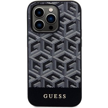 E-shop Guess PU G Cube MagSafe Back Cover für iPhone 15 Pro Max Schwarz
