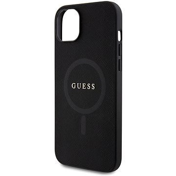 E-shop Guess PU Saffiano MagSafe Back Cover für iPhone 15 Plus schwarz