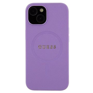 E-shop Guess PU Saffiano MagSafe Back Cover für iPhone 15 Plus lila