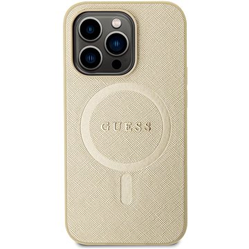 E-shop Guess PU Saffiano MagSafe Back Cover für iPhone 15 Pro beige