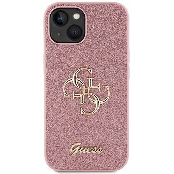 E-shop Guess PU Fixed Glitter 4G Metal Logo Back Cover für iPhone 13 Pink