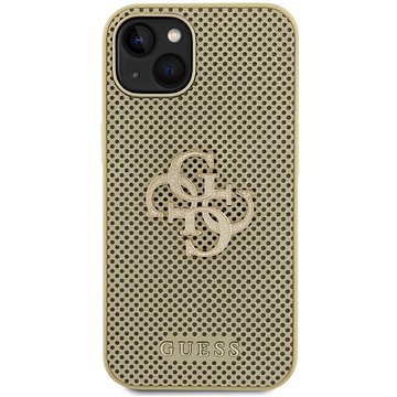 E-shop Guess PU Perforated 4G Glitter Metal Logo Back Cover für iPhone 13 Gold