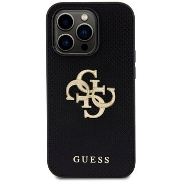 E-shop Guess PU Perforated 4G Glitter Metal Logo Back Cover für iPhone 14 Pro Black
