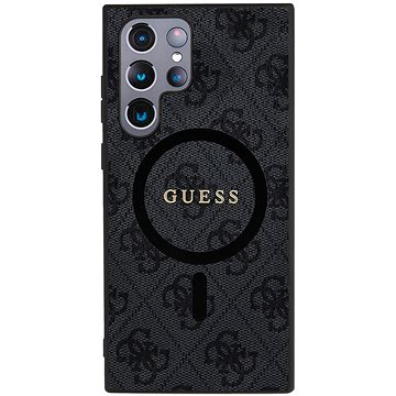 E-shop Guess PU Leather 4G Colored Ring MagSafe Backcover für das Samsung Galaxy S24 Ultra Black
