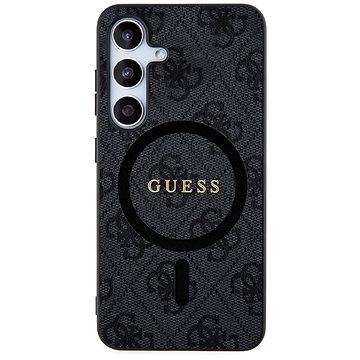 E-shop Guess PU Leather 4G Colored Ring MagSafe Backcover für das Samsung Galaxy S24 + Black
