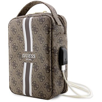 E-shop Guess PU 4G Printed Stripes Travel Universal Bag Brown