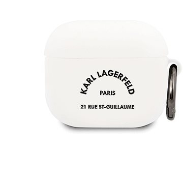 Karl Lagerfeld Rue St Guillaume Silikonové Pouzdro pro Apple Airpods 3 White