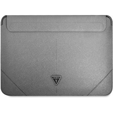 guess-saffiano-triangle-metal-logo-computer-sleeve-13-14-silver