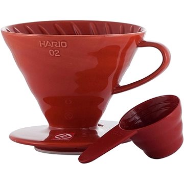 Hario Dripper V60-02, keramický, červený