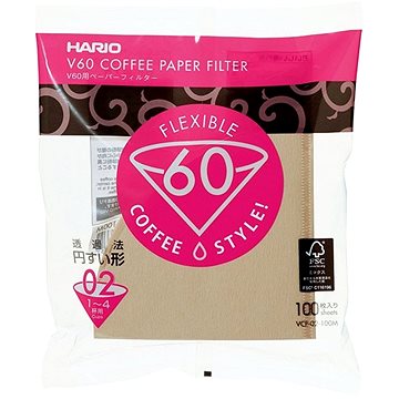E-shop Hario Papierfilter V60-02, ungebleicht, 100 St