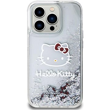 E-shop Hello Kitty Liquid Glitter Electroplating Head Logo Backcover für das iPhone 15 Pro Transparent