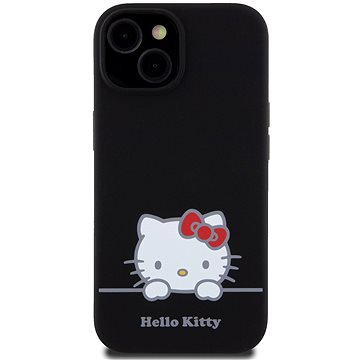 E-shop Hello Kitty Liquid Silicone Daydreaming Logo Backcover für das iPhone 15 Black