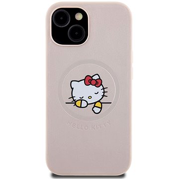 E-shop Hello Kitty PU Kitty Asleep Logo MagSafe Backcover für das iPhone 15 Pink