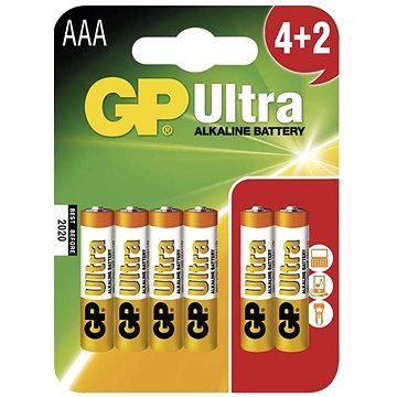 GP Ultra Alkaline LR03 (AAA) 4+2ks v blistru