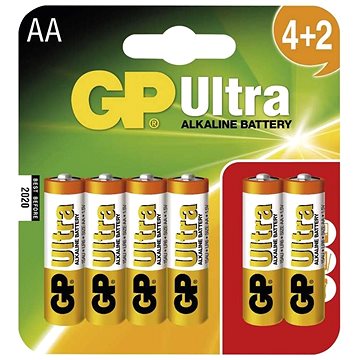 GP Ultra Alkaline LR06 (AA) 4+2ks v blistru