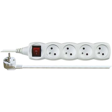 EMOS Prodlužovací kabel s vypínačem – 4 zásuvky, 10m, bílý