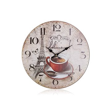 HOME DECOR Nástěnné hodiny Cafe Paris 34 cm