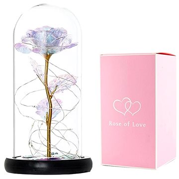 APT Věčná růže ve skle s LED podsvícením 19 cm × 9 cm