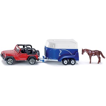 E-shop Metal Model Siku Blister - Jeep mit Anhänger und Pferd