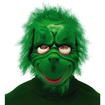 Guirca Zelená maska Grinch s vlasy - vánoce