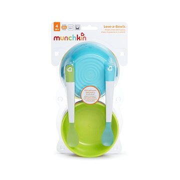 Munchkin – Set barevných misek s víčky a lžičkami