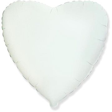 Balón foliový 45 cm srdce bílé - valentýn / svatba