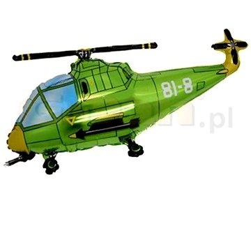 Balón foliový helikoptéra 60 cm - vrtulník - zelená