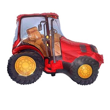 Balón foliový 60 cm traktor - farma - červený