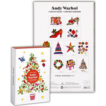 GALISON Puzzle Adventní kalendář Andy Warhol: 12 dní do Vánoc 12 × 80 dílků