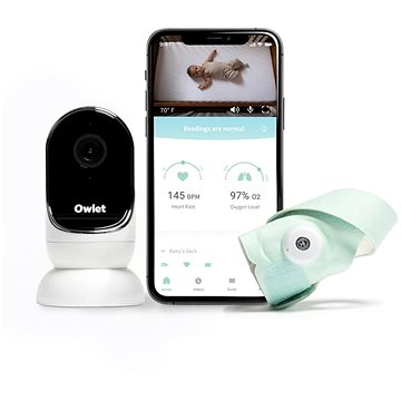 Owlet Monitor Duo - Chytrá ponožka Owlet Smart Sock 3 (Světle zelená) & kamera Owlet Cam 2 (Bílá)