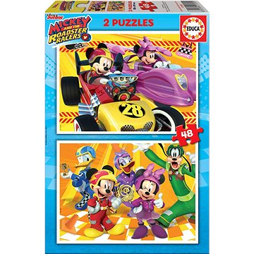 Educa Puzzle Mickey a závodníci 2x48 dílků