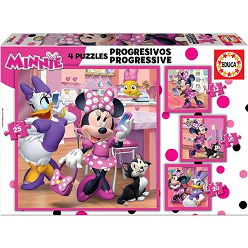 Educa Puzzle Minnie a Daisy 4v1 (12,16,20,25 dílků)
