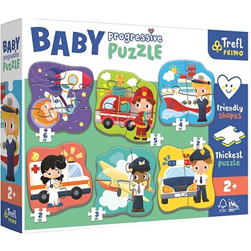 Trefl Baby puzzle Povolání a vozidla 6v1 (2-6 dílků)