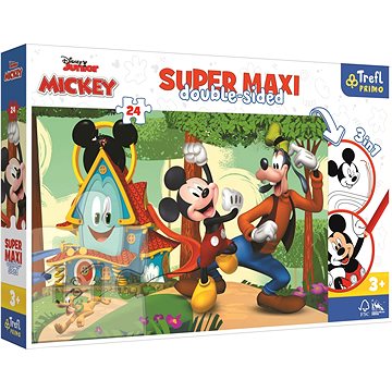 Trefl Oboustranné puzzle Mickeyho klubík super maxi 24 dílků