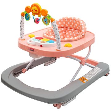 New Baby Dětské chodítko se silikonovými kolečky Forest Kingdom Pink
