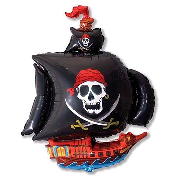 Balón foliový piráti - pirátská loď - lebka