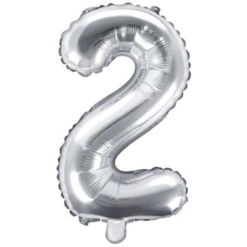 PARTYDECO Balón foliový číslice stříbrná 35 cm - 2 (nelze plnit heliem )