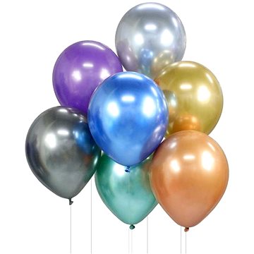 Godan Sada latexových balónků, chromované, mix barev, 7 ks, 30 cm