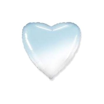 FLEXMETAL Balón fóliový srdce ombré - modrobílé 48 cm