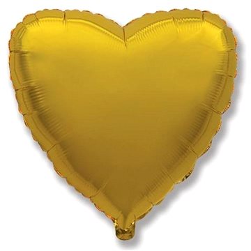 FLEXMETAL Balón foliový srdce zlaté 45 cm