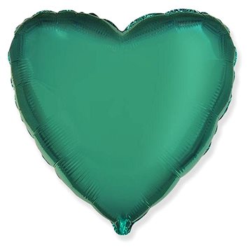 FLEXMETAL Balón foliový srdce zelené tyrkysové 45 cm