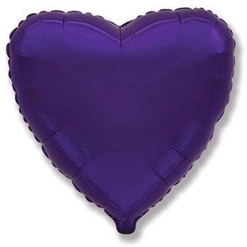 FLEXMETAL Balón foliový srdce fialové 45 cm