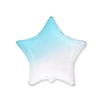 FLEXMETAL Balón fóliový hvězda ombré - modrobílá 48 cm