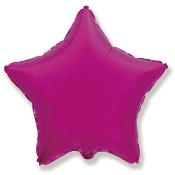 FLEXMETAL Balón foliový hvězda metalická tmavě růžová (fuchsie) 45 cm