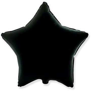 FLEXMETAL Balón foliový hvězda černá 45 cm