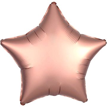 FLEXMETAL Balón foliový hvězda růžovo zlatá - rose gold 45 cm