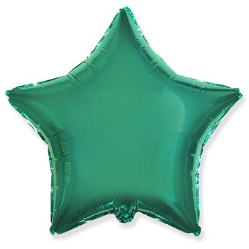 FLEXMETAL Balón foliový hvězda zelená tyrkysová 45 cm