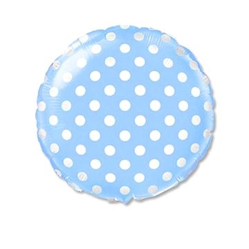 FLEXMETAL Balón foliový kulatý modrý s bílými puntíky 45 cm