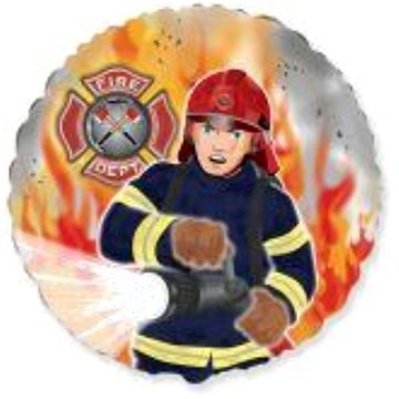 FLEXMETAL Balón foliový kulatý hasič / požárník 45 cm