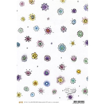Optys 7628 - Papír A4 jednostranný, 170g, violet flowers
